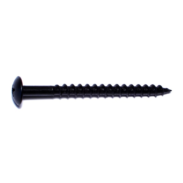 Buildright Wood Screw, #10, 2-1/2 in, Black Phosphate Steel Truss Head Phillips Drive, 100 PK 08156 - main